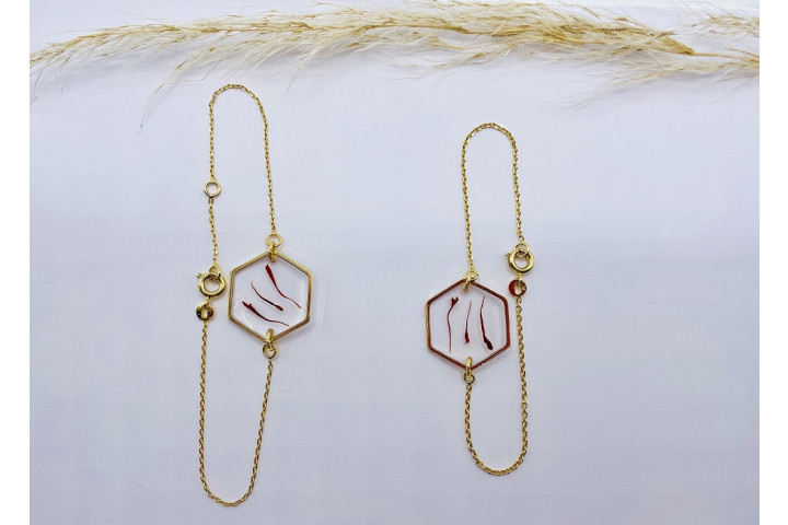 Bracelet plaqué or hexagonal 18cm