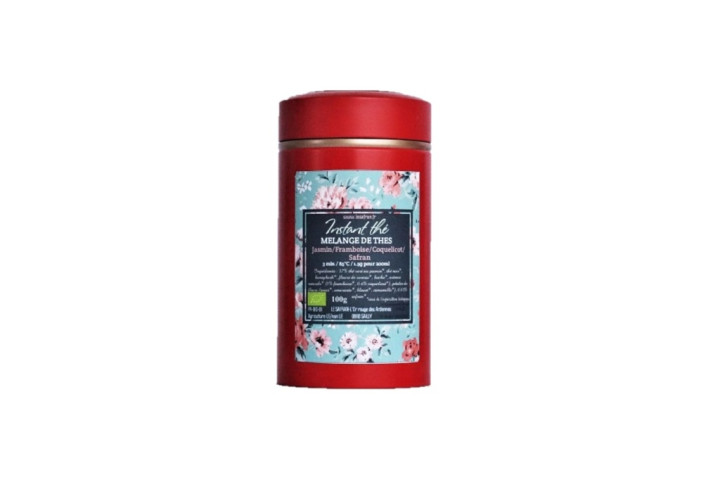 Mélange de thés bio Jasmin-Framboise-Coquelicot-Safran, 100g, 66 tasses