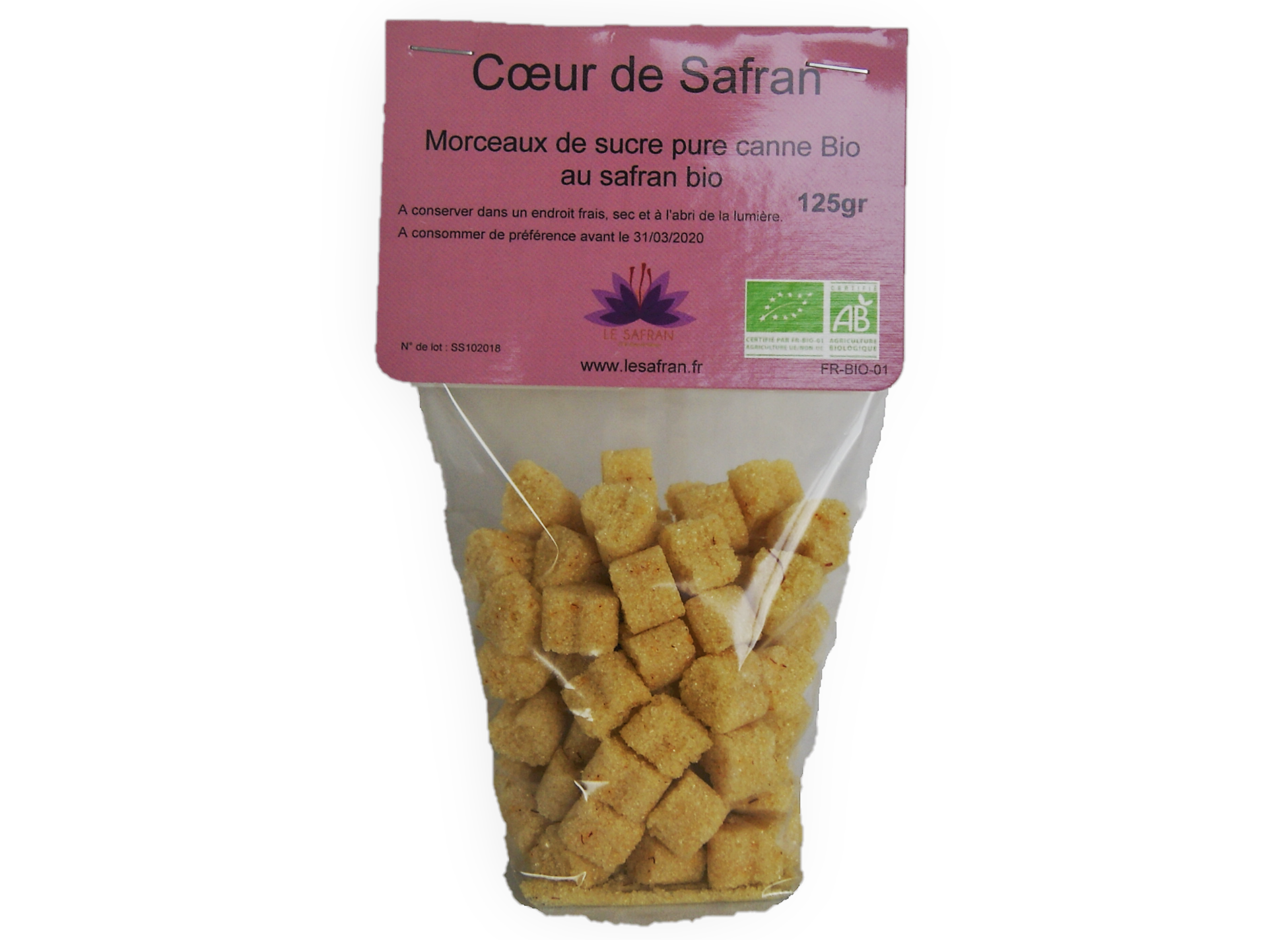 Coeur De Safran Morceaux De Sucre De Canne Bio Au Safran