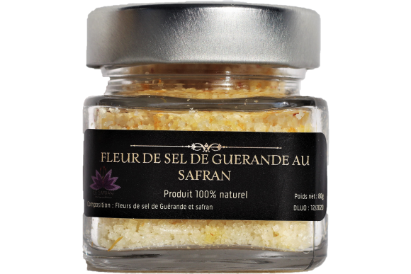 Fleur de sel de Guérande au Safran - 80gr
