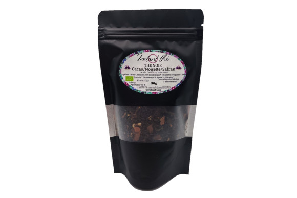 Thé noir bio Cacao Noisettes Safran, 50g, 35 tasses