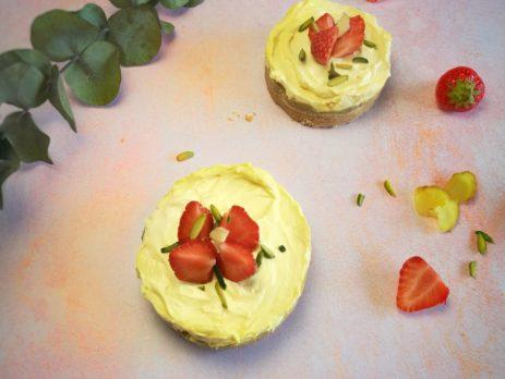 Cheesecake rhubarbe-gingembre et safran